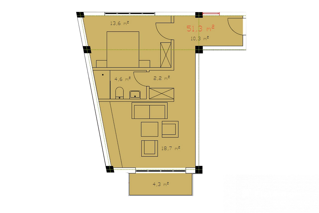 1-Bedroom Penthouse