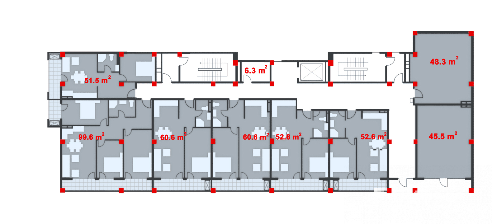 План этажа -2, блок А