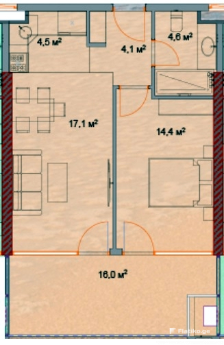 1-Bedroom Block A