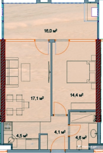 1-Bedroom Block B